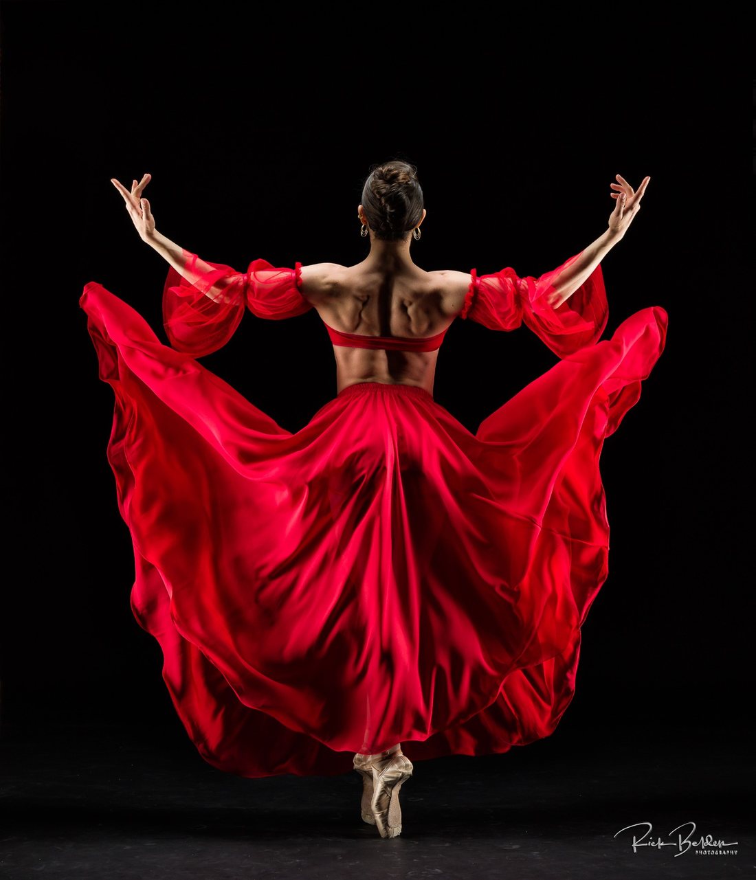 dancer red skirt