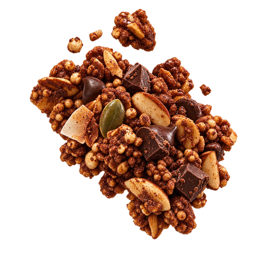 A cluster of Release chocolate granola